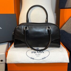 Prada Black Leather Bowling Vitello Drive Bag! Open to offers!